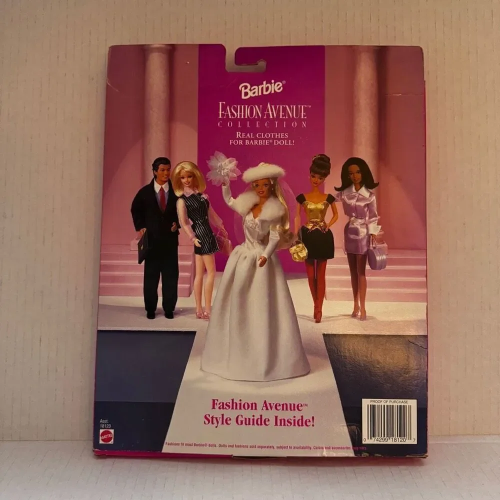 Vintage Barbie Doll Party Dress Ball Gown Purple Satin Brocade 1997‎ Fashion Ave